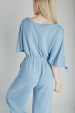 The Stowers Cinch Waist Jumpsuit in Blue