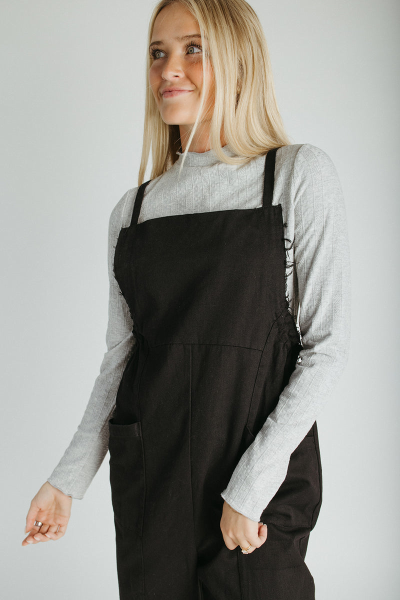 The Gianna Woven Overall in Black