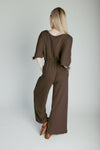 The Stowers Cinch Waist Jumpsuit in Mocha