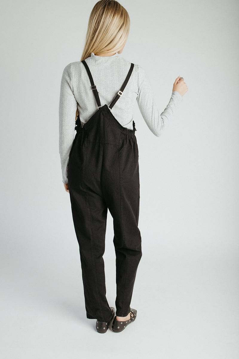 The Gianna Woven Overall in Black