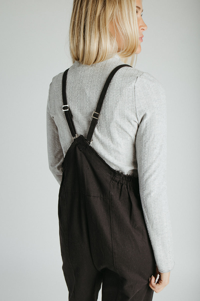 The Gianna Woven Overall in Black