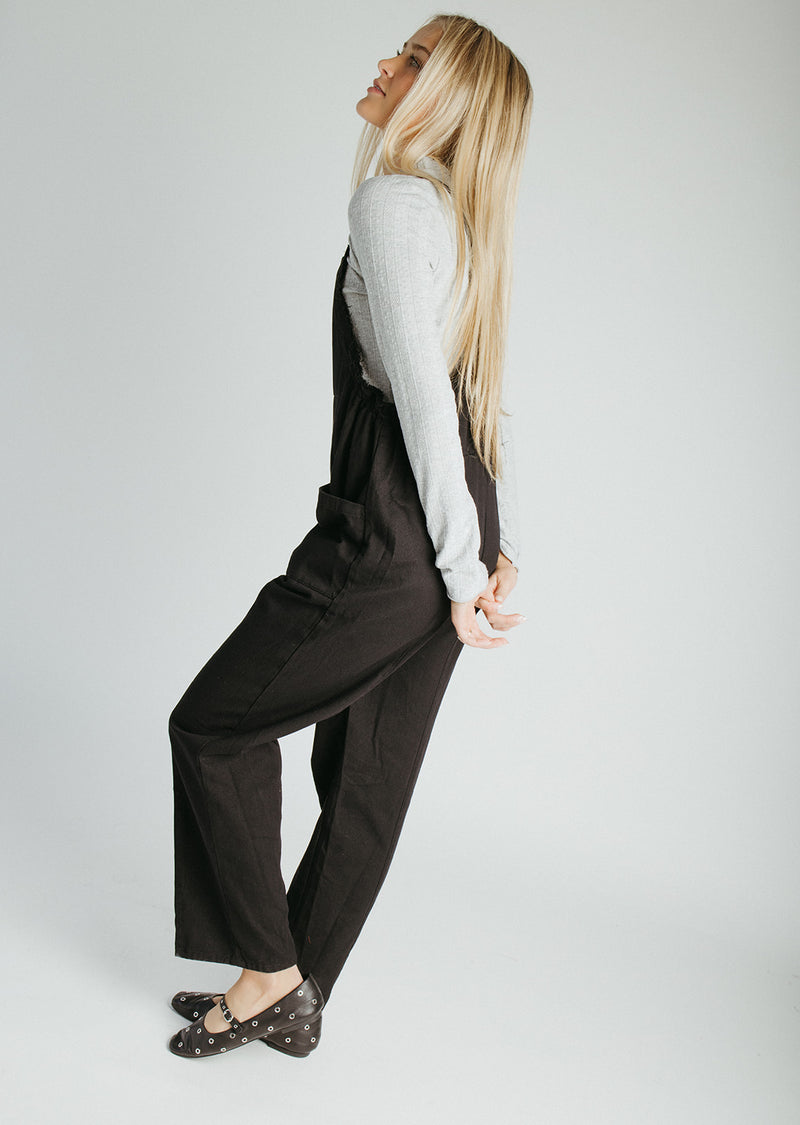 The Gianna Woven Overall in Black