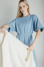The Alesia Button-Up Cardigan in Speckled Ivory