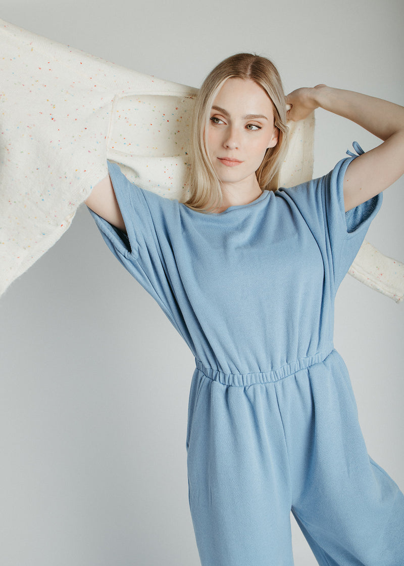 The Alesia Button-Up Cardigan in Speckled Ivory