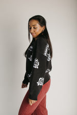 The Lawrence Floral Graphic Sweater in Black + White