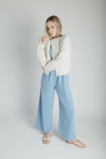 The Alesia Button-Up Cardigan in Speckled Ivory