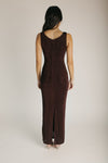 The Lindholm Slinky Knit Maxi Dress in Dark Brown