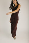 The Lindholm Slinky Knit Maxi Dress in Dark Brown