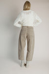 The Bettini Checkered Barrel Pant in Tan + Brown
