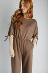 The Stowers Cinch Waist Jumpsuit in Mocha
