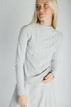 The Leah Mock Neck Blouse in Heather Grey
