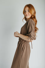 The Stowers Cinch Waist Jumpsuit in Mocha