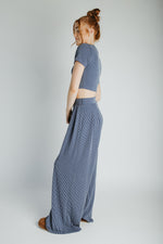 The Leanne Ribbed Lounge Set in Blue