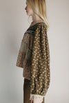 The Teddy Mix Patterned Blouse in Olive