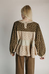 The Teddy Mix Patterned Blouse in Olive