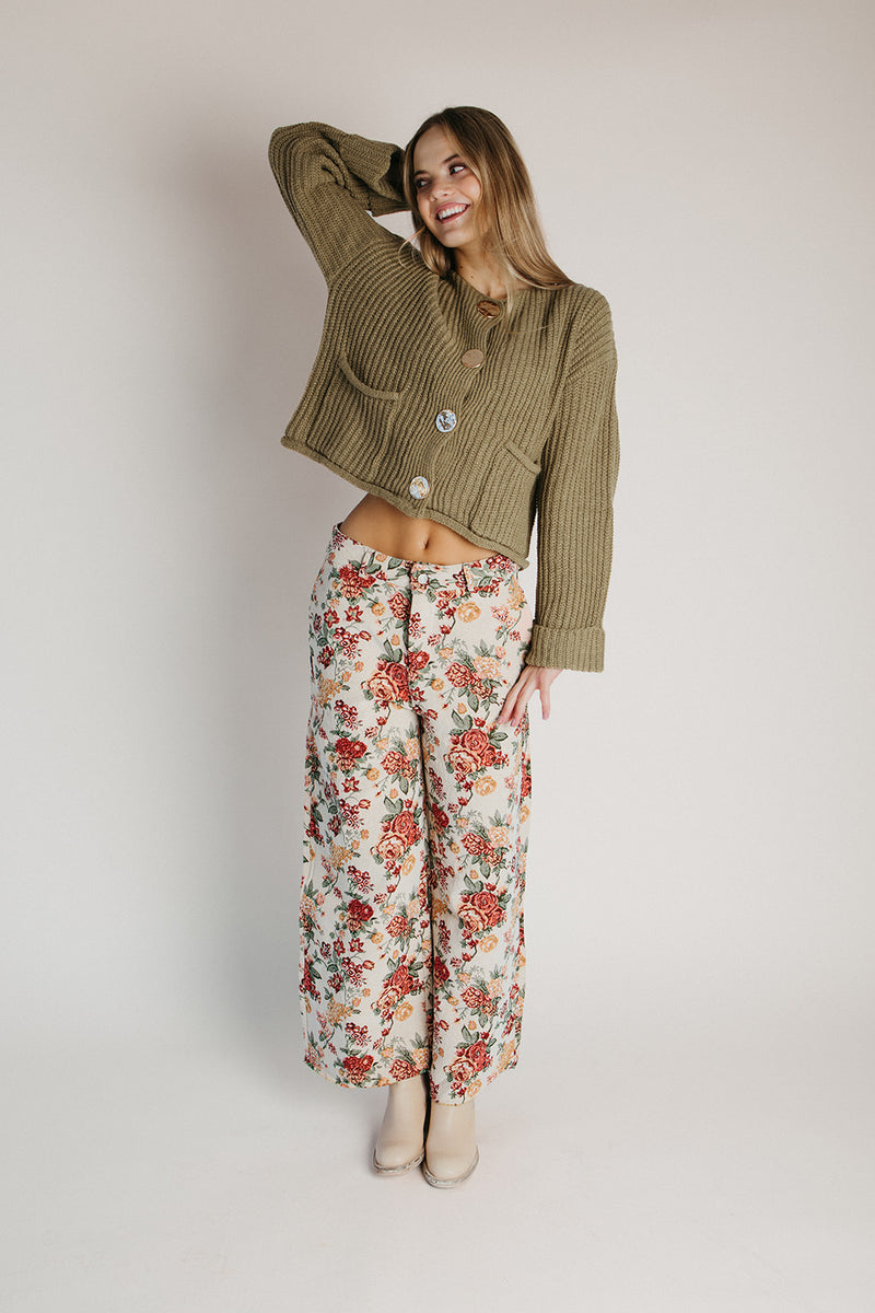 The Miklos Lux Jacquard Pant in Floral