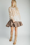 The Rosco Patterned Dress in Brown