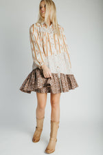 The Rosco Patterned Dress in Brown