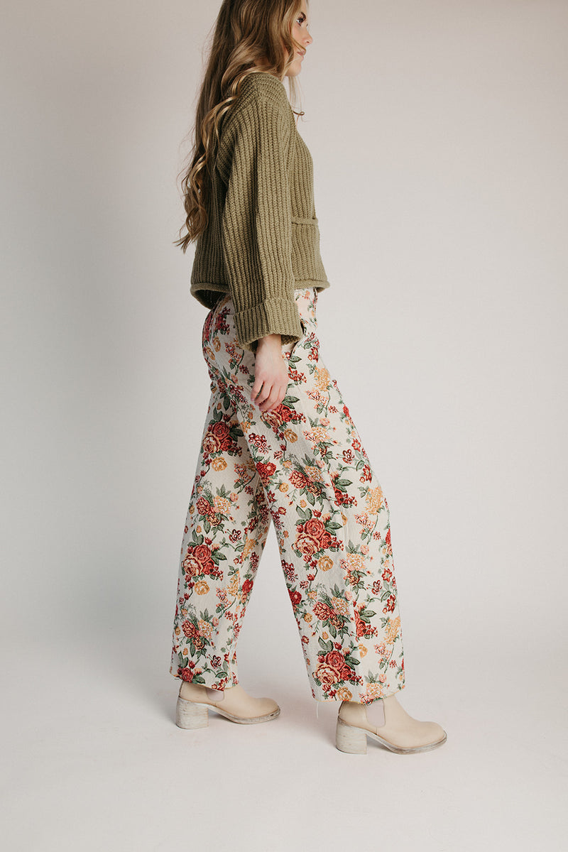 The Miklos Lux Jacquard Pant in Floral