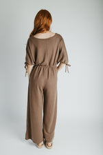 The Stowers Cinch Waist Jumpsuit in Mocha