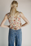 The Valerie Floral Sweater Vest in Rose