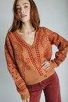 The Jepson Patterned Sweater in Ginger + Red