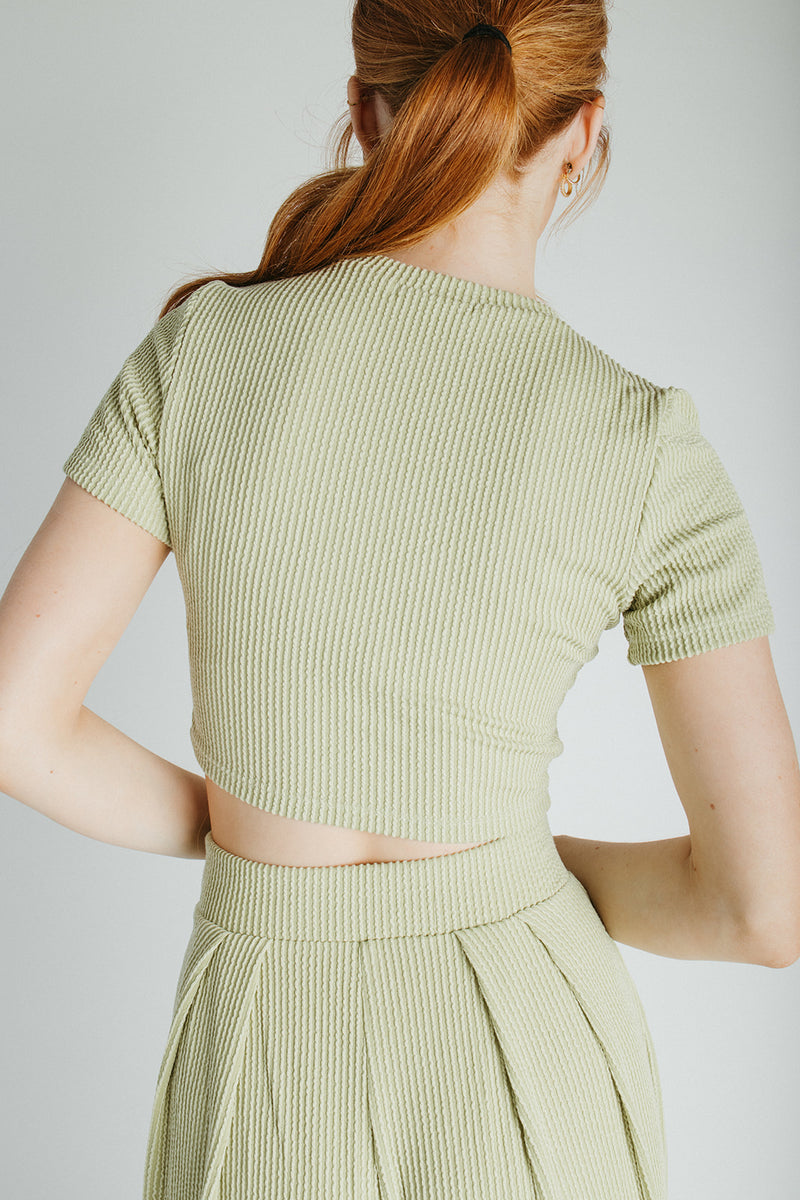 The Leanne Ribbed Lounge Set in Dusty Sage