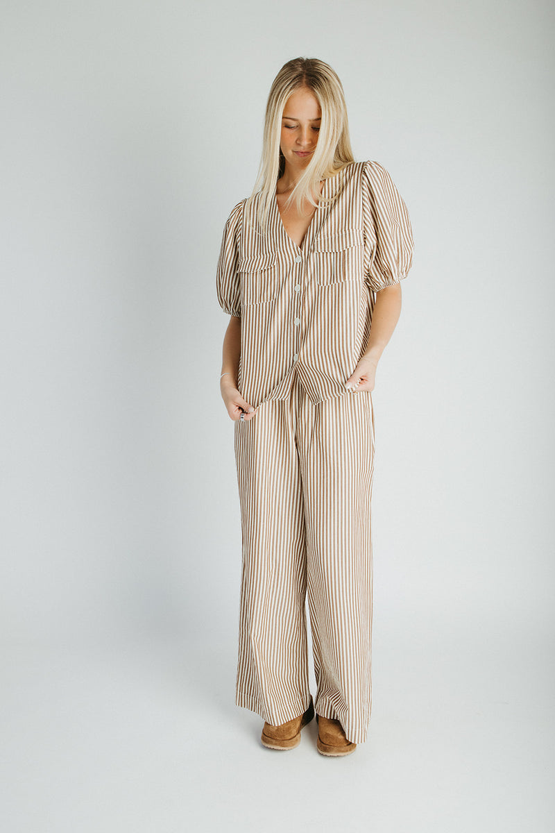 The Burke Striped Set in Brown