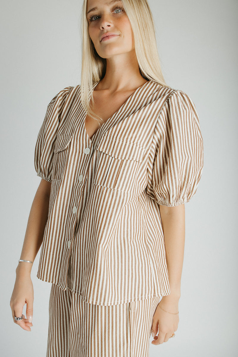 The Burke Striped Set in Brown
