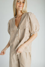 The Burke Striped Set in Brown