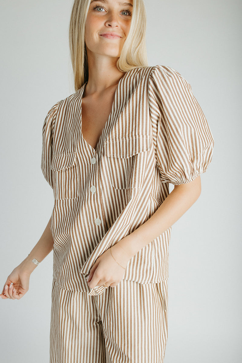 The Burke Striped Set in Brown