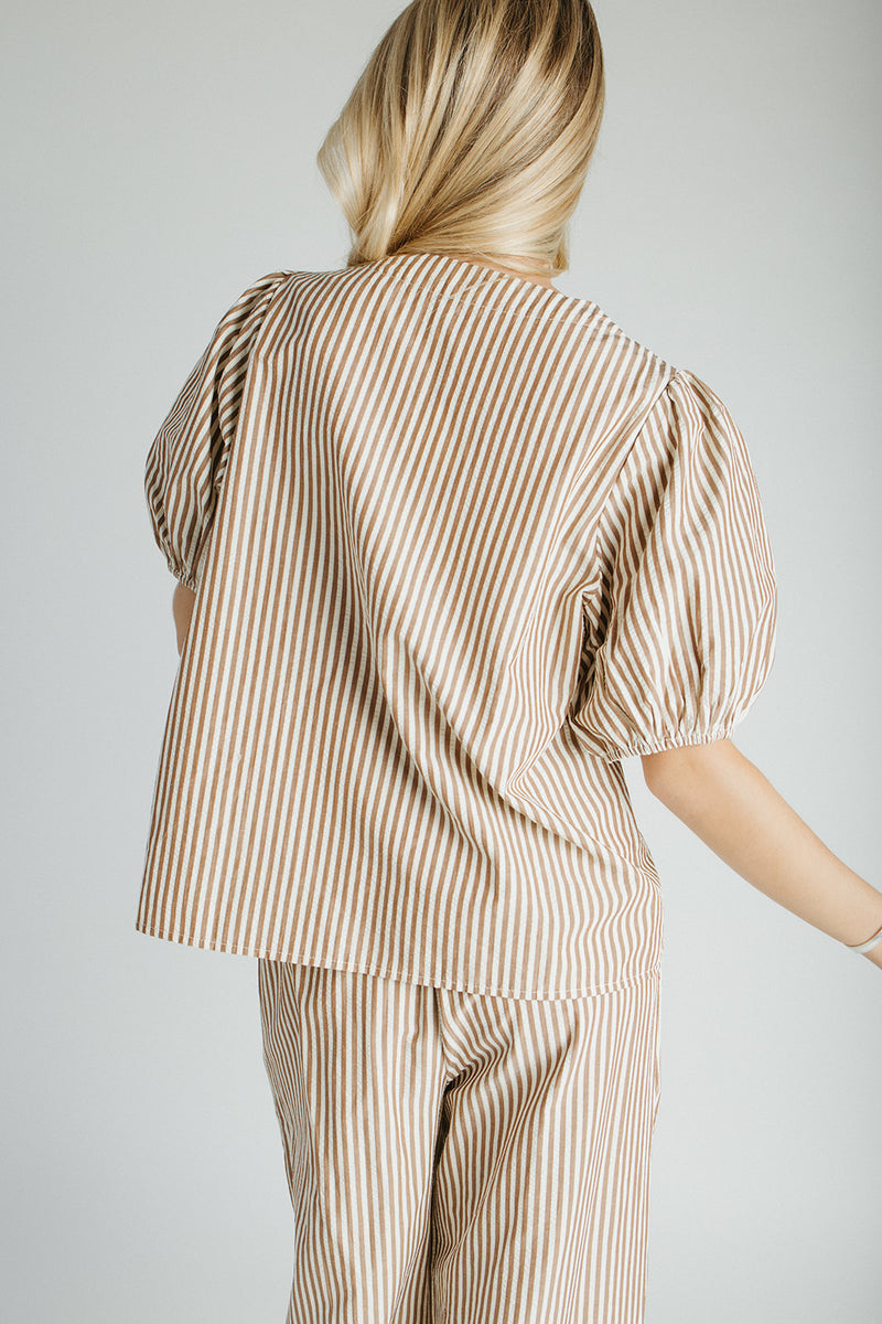 The Burke Striped Set in Brown