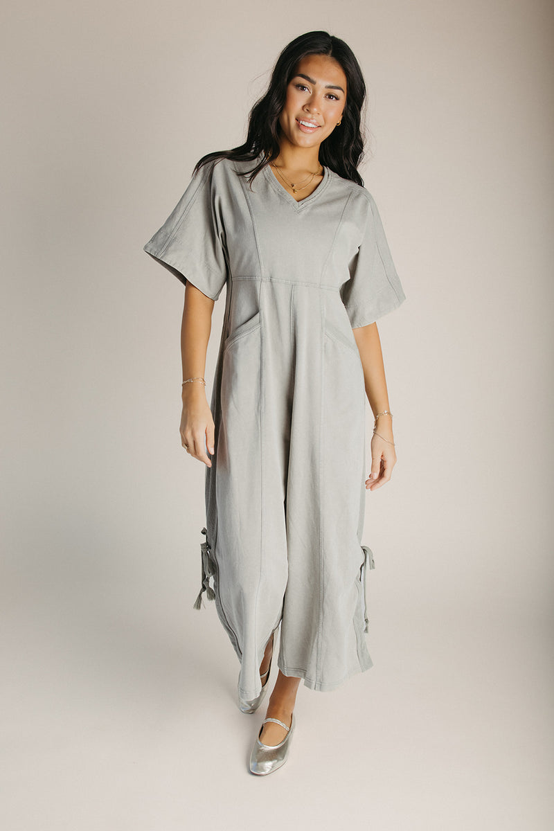 The Wardell Washed Knit Jumpsuit in Olive