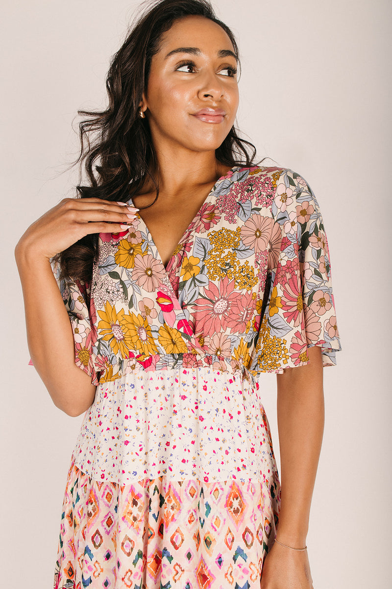 The Marlina Floral Midi Dress in Rose – Piper & Scoot