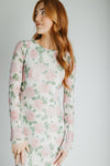 The Lizzy Bell Sleeve Maxi Dress in Light Pink Floral