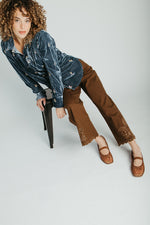The Alton Floral Embroidered Jean in Brown