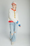 The Kersti Color Block Cardigan in Cream