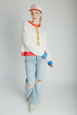 The Kersti Color Block Cardigan in Cream
