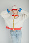 The Kersti Color Block Cardigan in Cream
