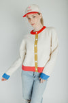 The Kersti Color Block Cardigan in Cream