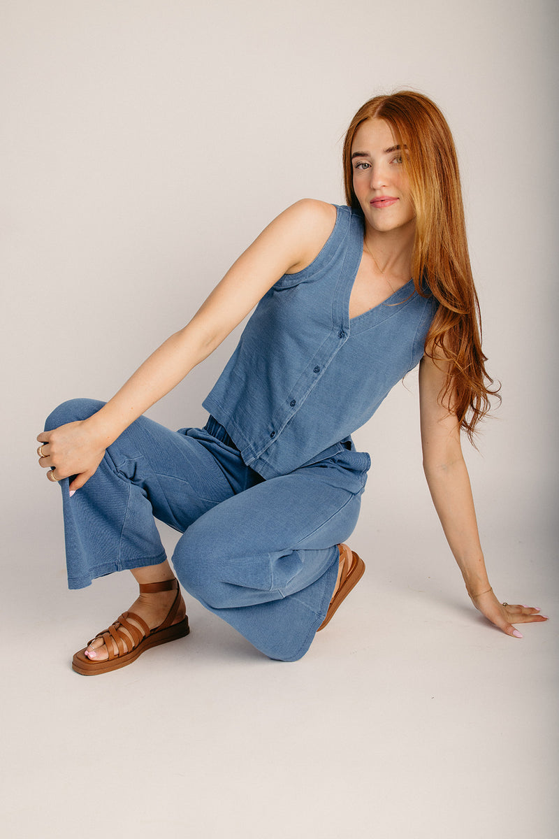The Maurice Wide Leg Lounge Pant in Dark Denim – Piper & Scoot