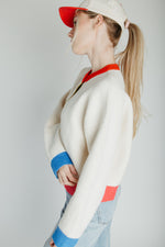 The Kersti Color Block Cardigan in Cream