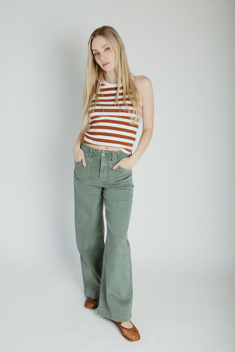 The Jenny Wide Leg Jean in Forest (PRE-ORDER: SHIPS MID SEPTEMBER)