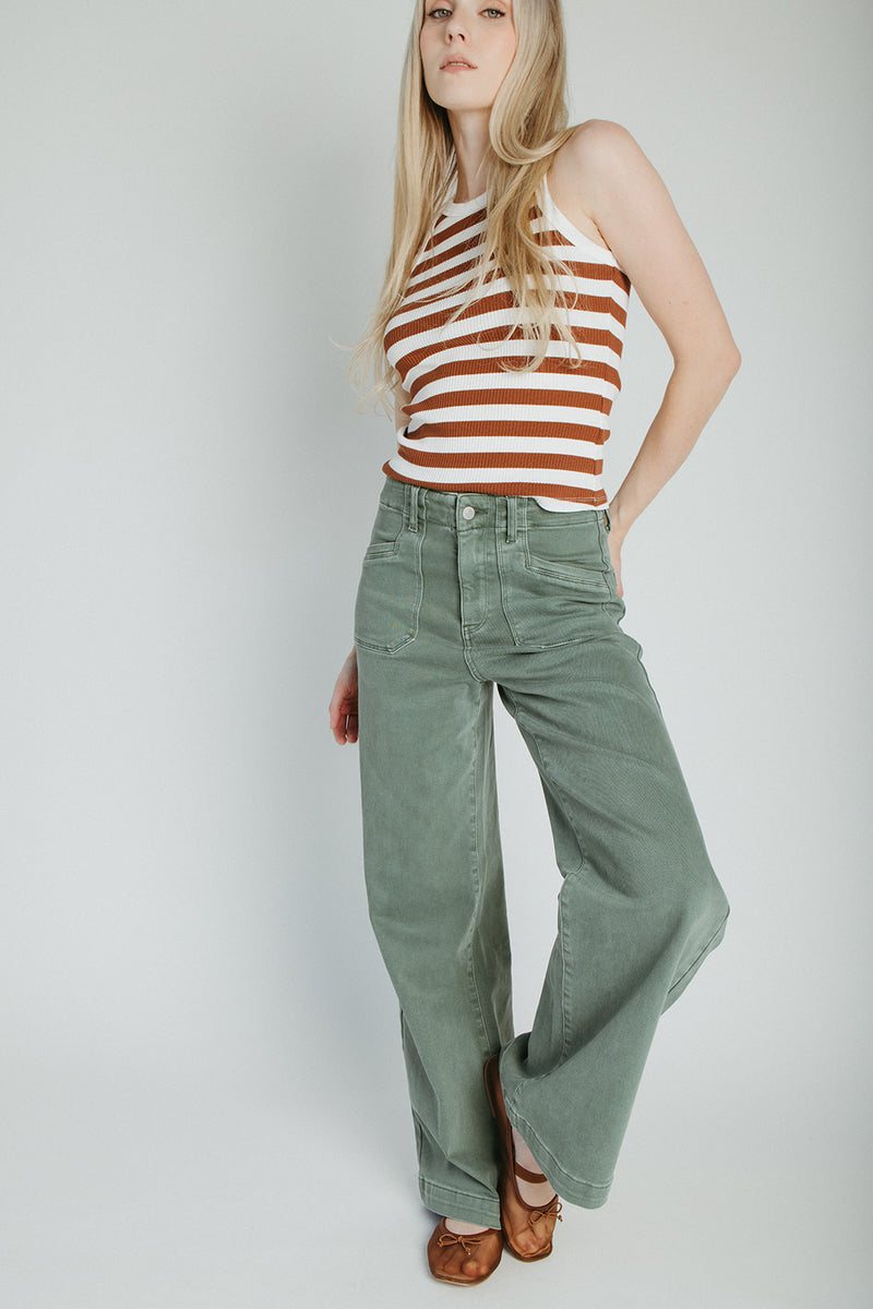 The Jenny Wide Leg Jean in Forest (PRE-ORDER: SHIPS MID SEPTEMBER)