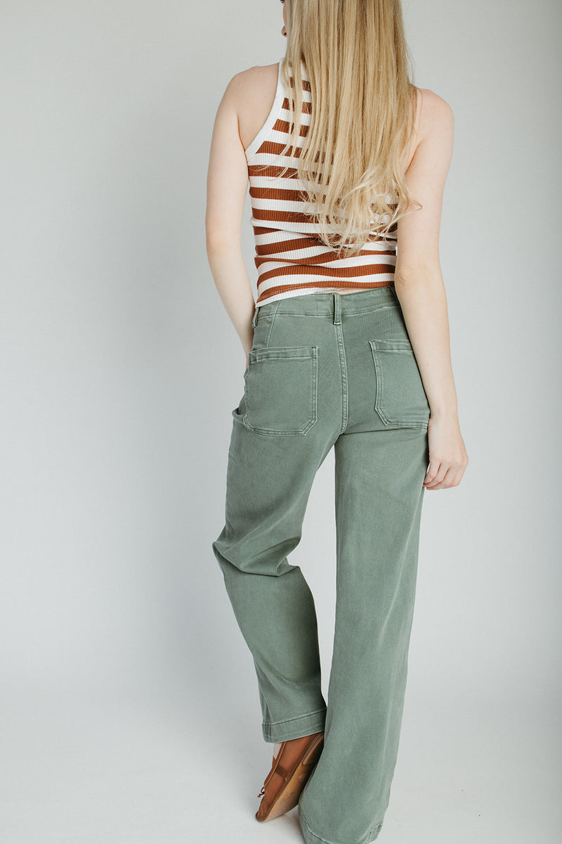 The Jenny Wide Leg Jean in Forest (PRE-ORDER: SHIPS MID SEPTEMBER)