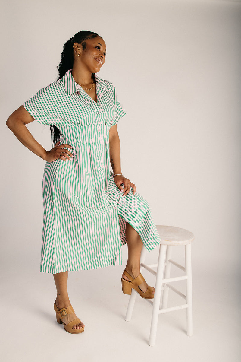 green stripe midi dress The Suffolk Striped in Mix – Piper & Scoot Light Support