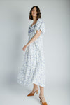 The Danika Bubble Sleeve Maxi Dress in Ivory Multi