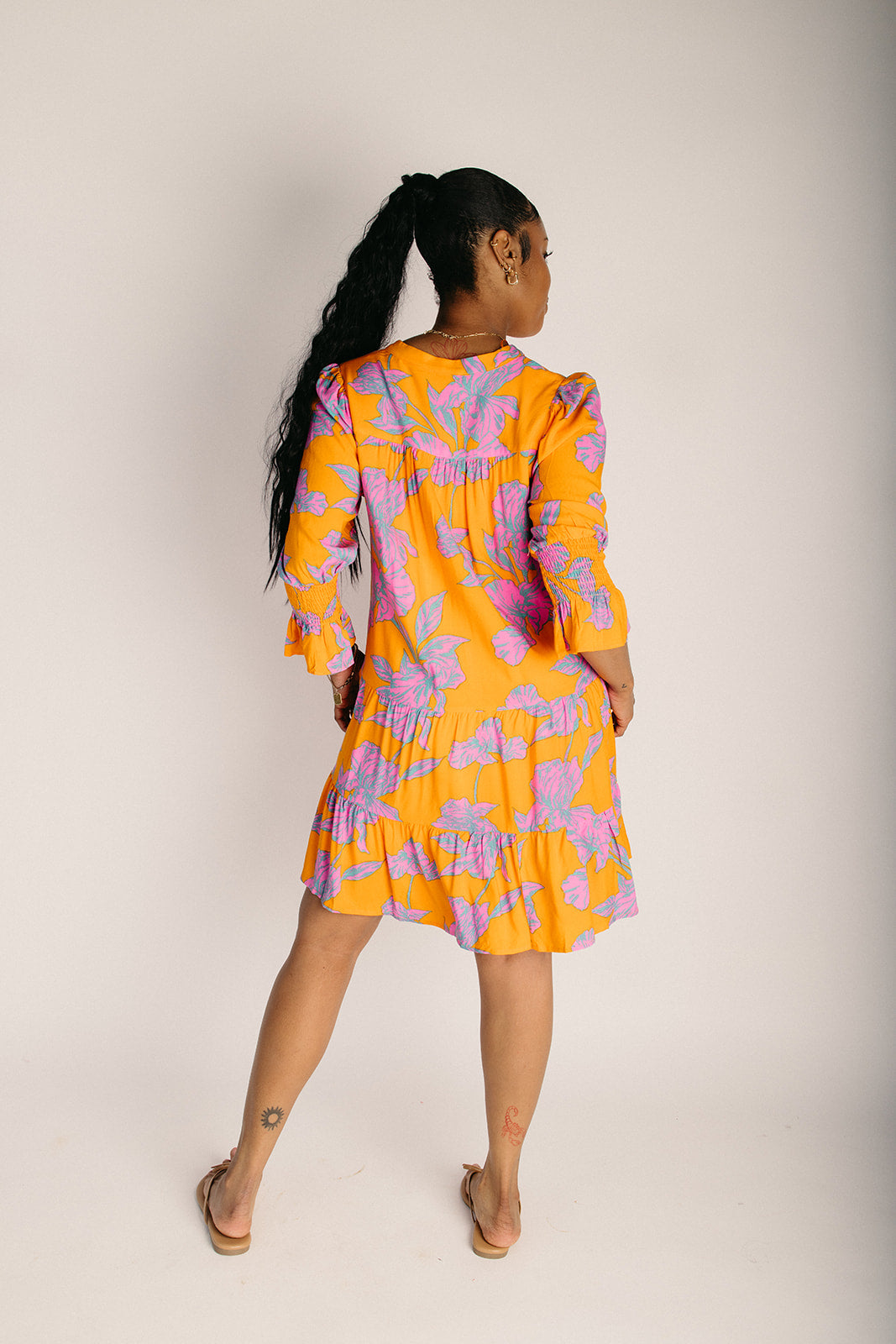 orange pink and yellow dress Plus Size Isabelle Orange Pink Yellow Float Sleeve Maxi Dress