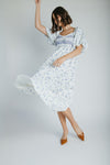 The Danika Bubble Sleeve Maxi Dress in Ivory Multi