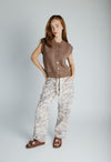 The Mindy Button-Up Vest in Toffee